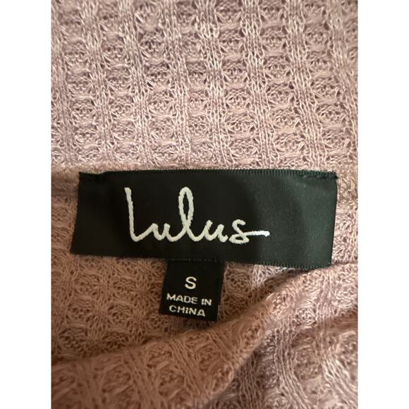 Lulus Women's Purple Pink Waffle Knit Long Sleeve Turtleneck Bodysuit Top Size S - Picture 3 of 4